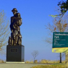 Steelworkers Park Statue