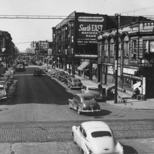 View looking west along 55th Street at South Lake Park Avenue in 1955