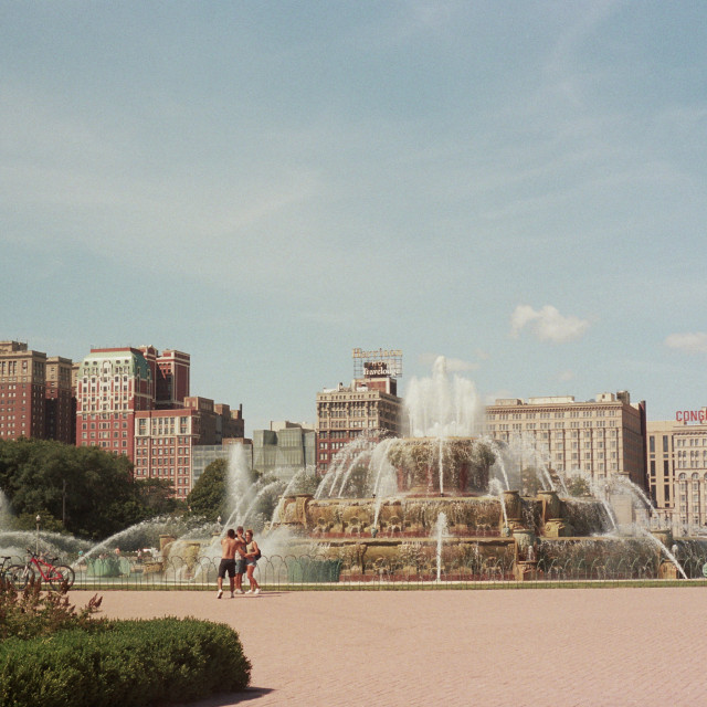 Buckingham Fountain downtown in the loop is a popular tourist site.